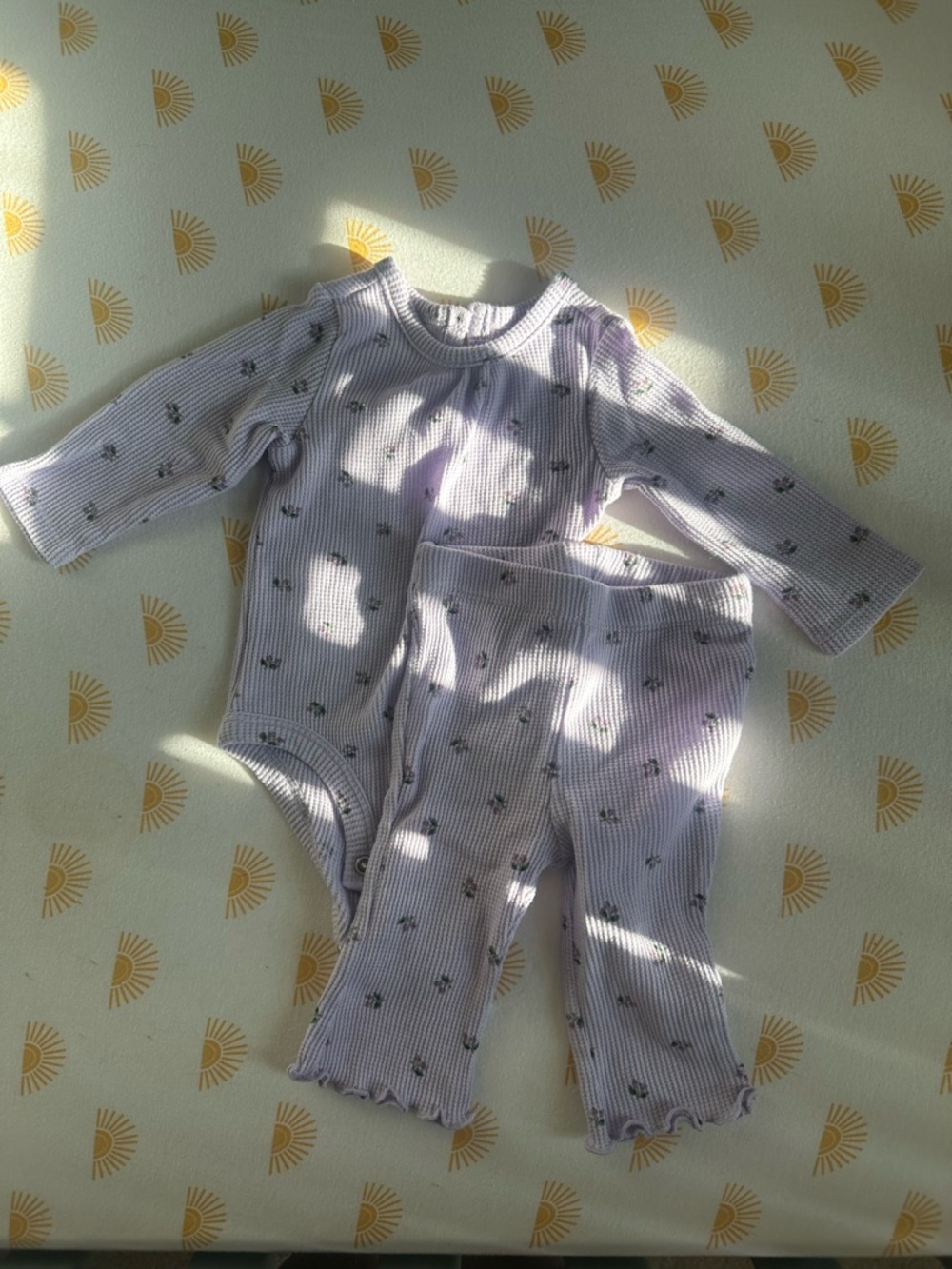 Lilac Waffle Knit Carters Set